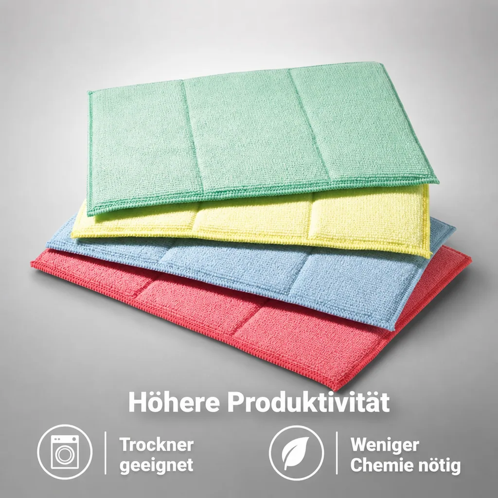 MEGA Clean Mikrofaser Schwammtuch 17 x 23cm blau 10 Stück Packung
