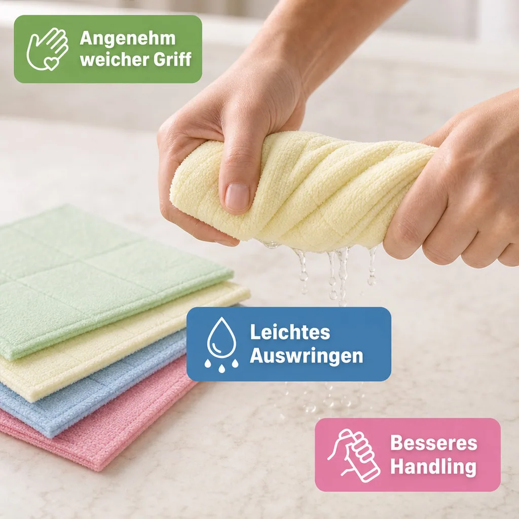 MEGA Clean Mikrofaser Schwammtuch 17 x 23cm gelb 10 Stück Packung