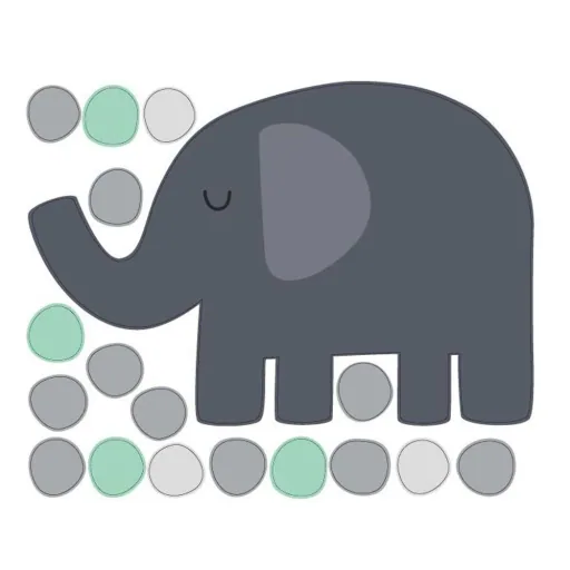 tresxics Wandsticker Elefant & Punkte mint
