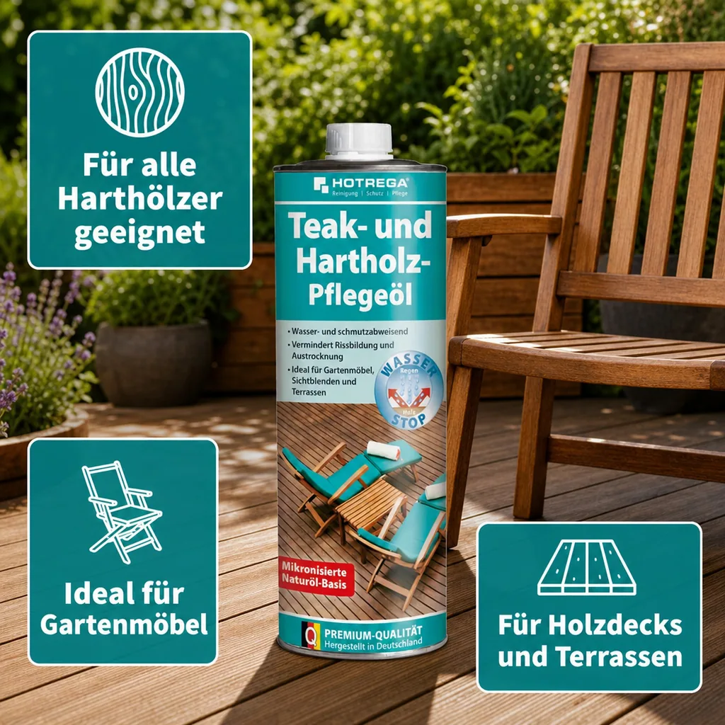 HOTREGA Teak- und Hartholz Pflegeöl 1 Liter