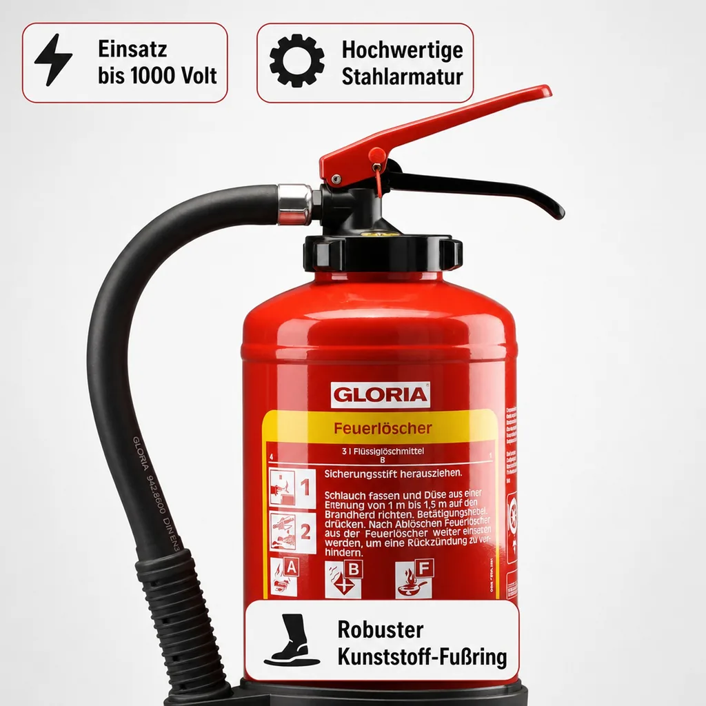 Feuerlöscher, Fettbrandlöscher- FB3EASY mit Wandhalter, Der kompakte und effektive Feuerlöscher für Fettbrände