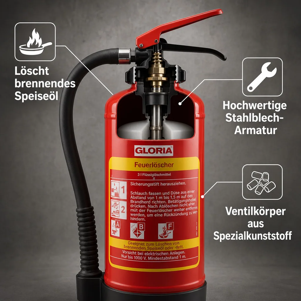 Feuerlöscher, Fettbrandlöscher - FB6EASY mit Wandhalter