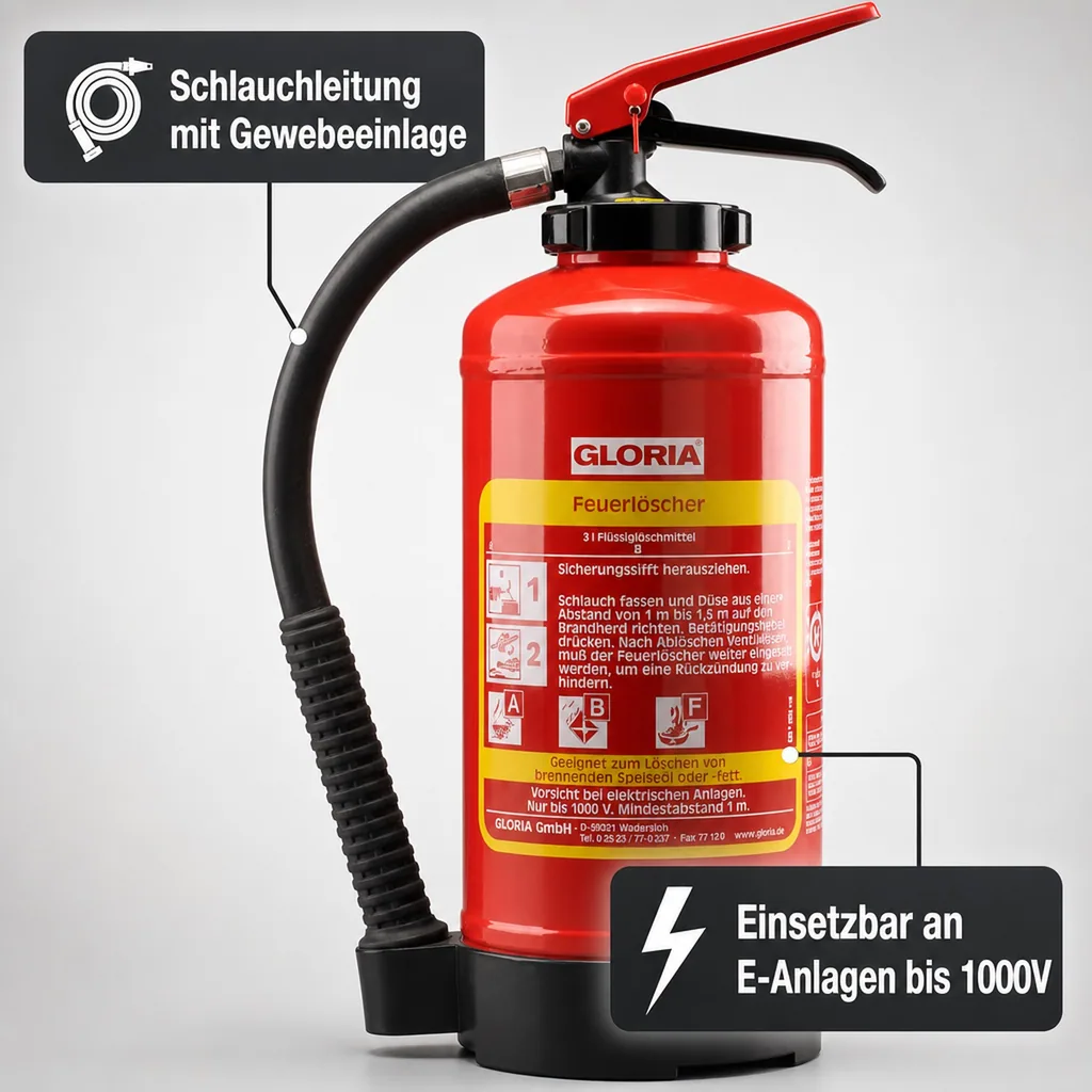 Feuerlöscher, Fettbrandlöscher - FB6EASY mit Wandhalter
