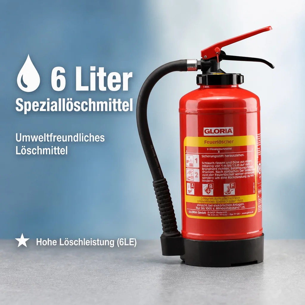 Feuerlöscher, Fettbrandlöscher - FB6EASY mit Wandhalter