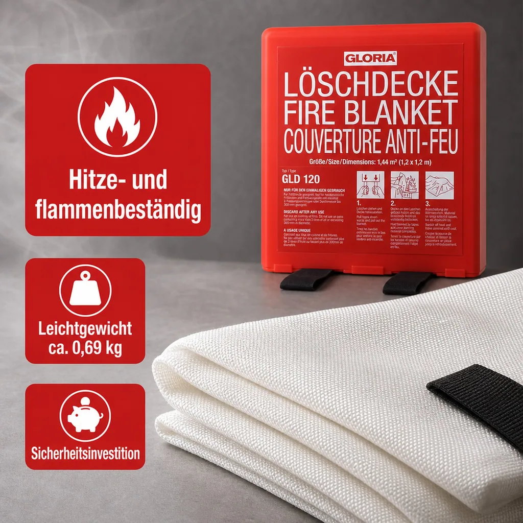 Löschdecke - GLD120 aus silikonbeschichtetem Glasfasergewebe