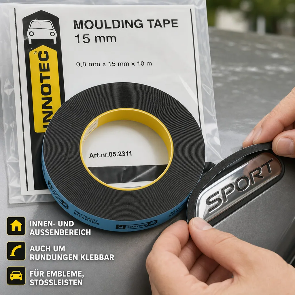 INNOTEC Moulding Tape, 10m Rolle 15mm Doppelklebeband