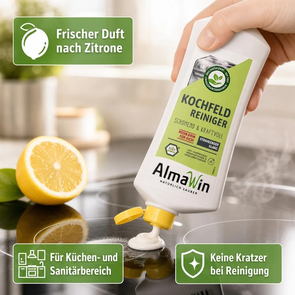 ALMAWIN Glaskochfeld Reiniger 250 ml Lemon fresh