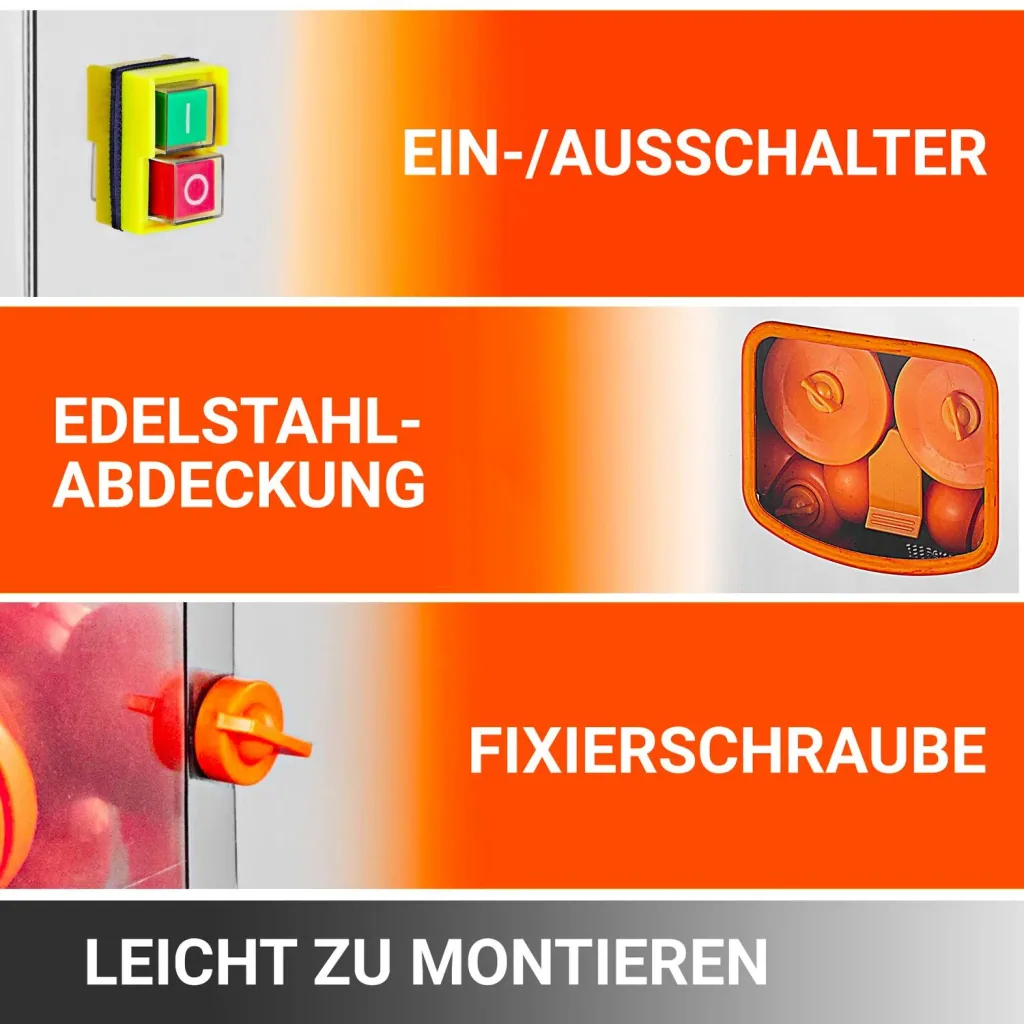 Saftpresse, Zitruspresse, Orangenpresse - Edelstahl, bis 25 Orangen pro Minute