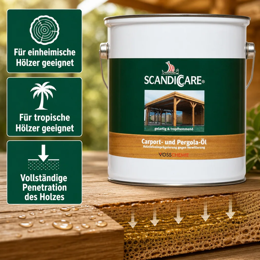 SC SCANDICCARE Carport- und Pergola Öl 3 Liter