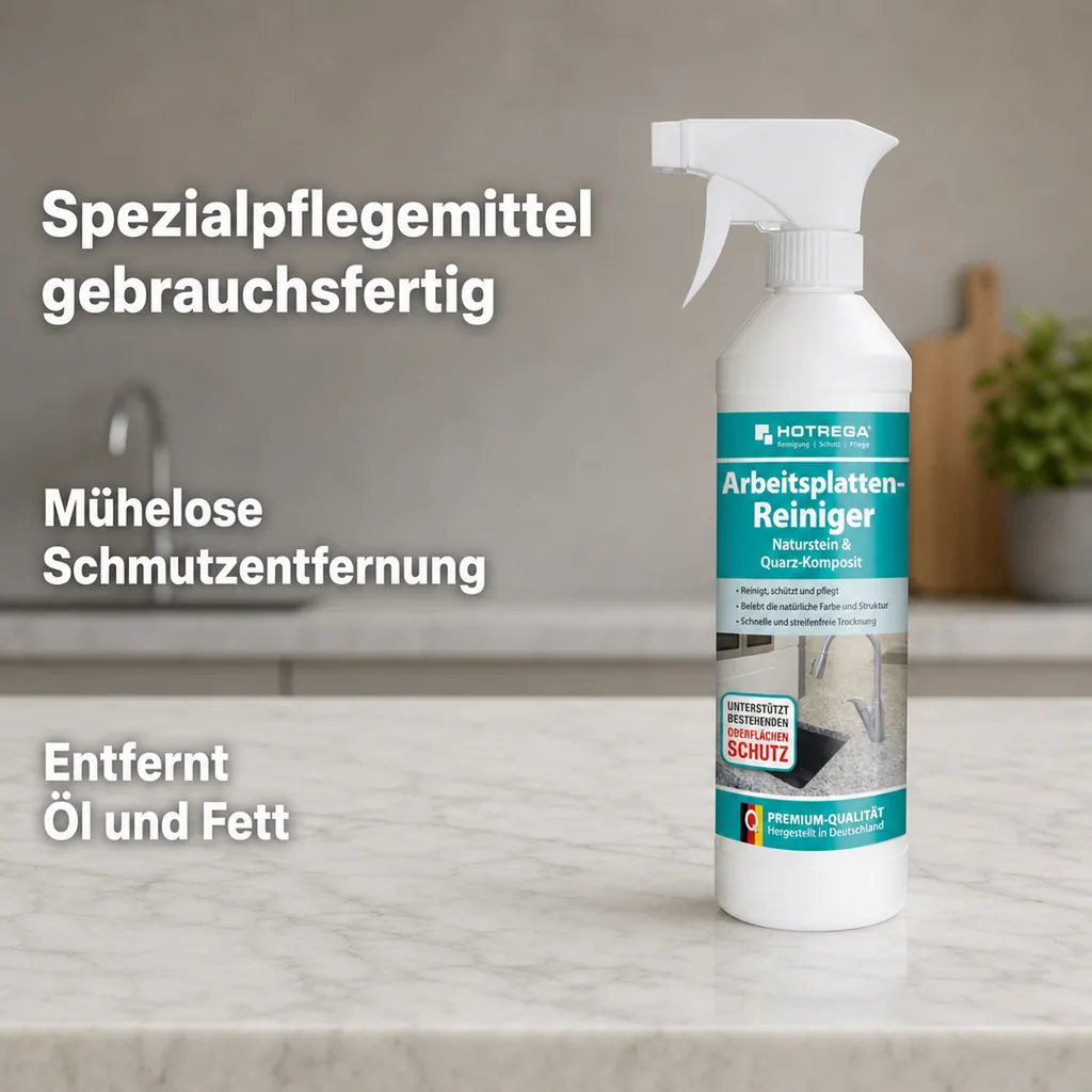 HOTREGA Arbeitsplatten Reiniger 500 ml Naturstein & Quarz-Komposit Sprühflasche