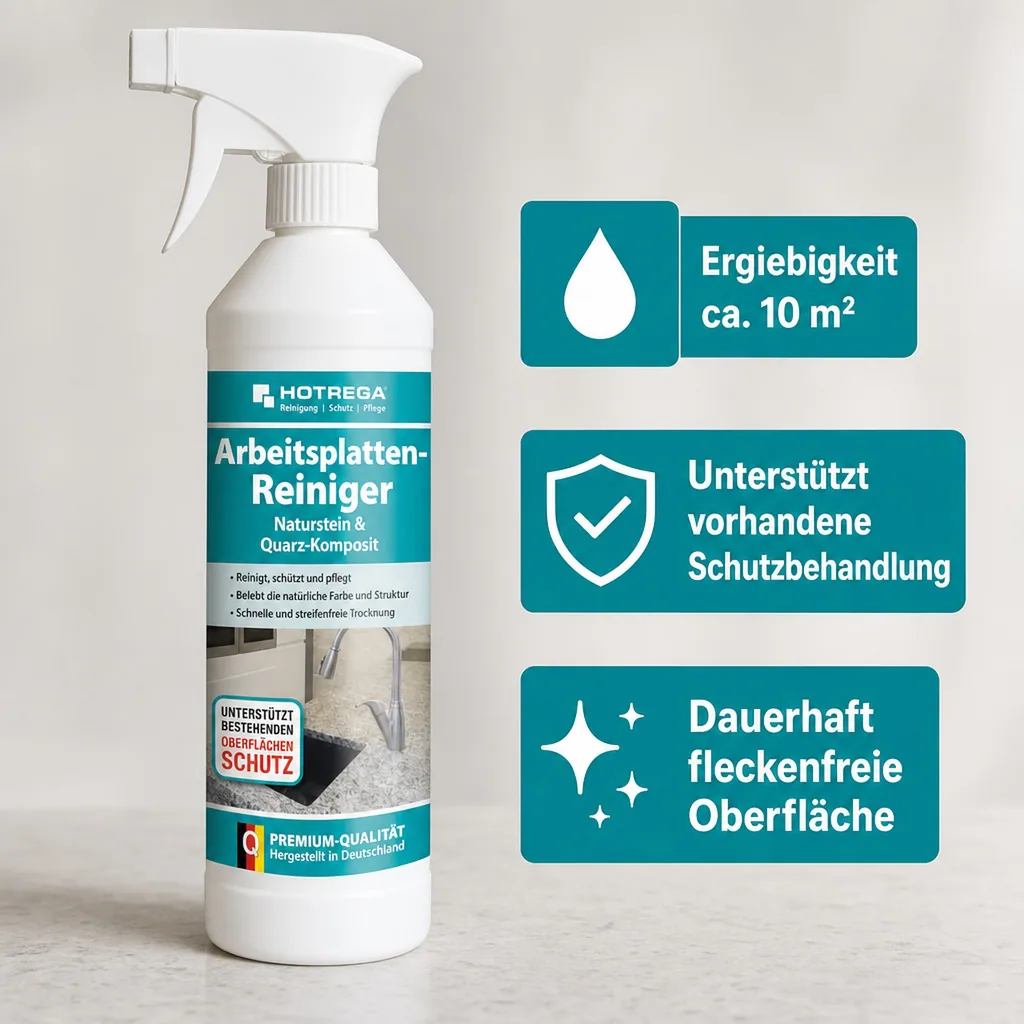 HOTREGA Arbeitsplatten Reiniger 500 ml Naturstein & Quarz-Komposit Sprühflasche