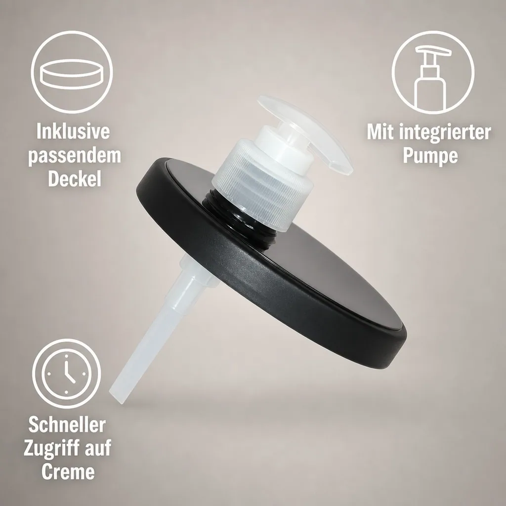 VILLAGE Spender Set Deckel mit Pumpe für Bodycream