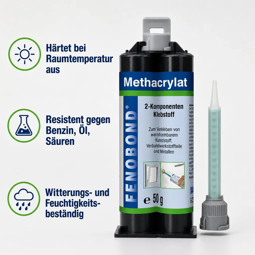 FENOPLAST Fenobond METHACRYLAT 2K-Klebstoff 50 ml incl. Mischdüse