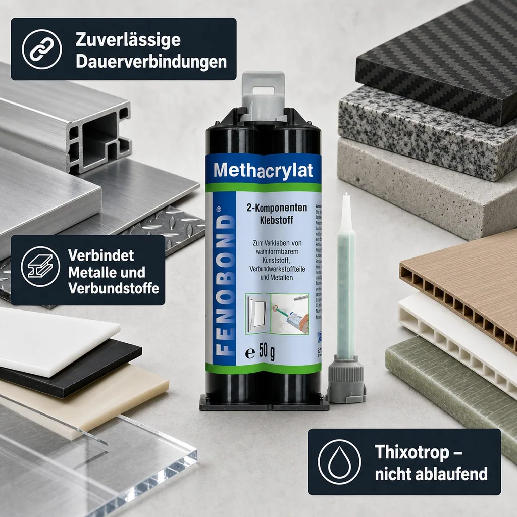FENOPLAST Fenobond METHACRYLAT 2K-Klebstoff 50 ml incl. Mischdüse