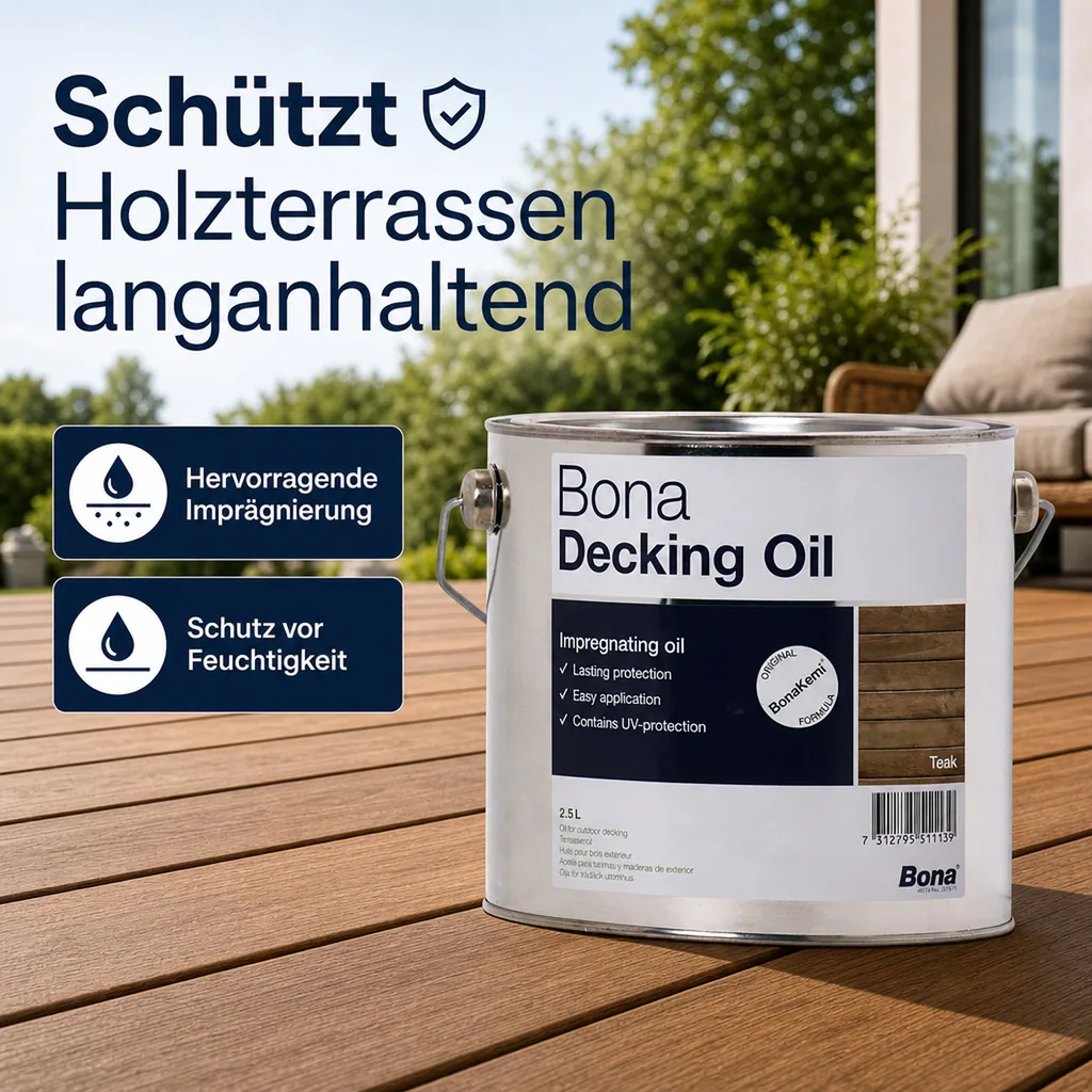 BONA Decking Oil 2,5 Liter Teak Terrassenöl