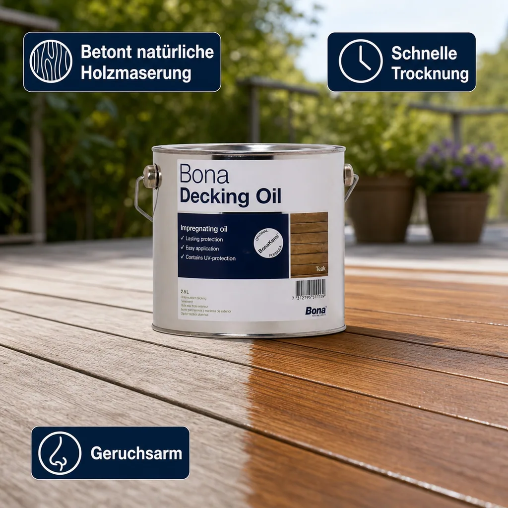 BONA Decking Oil 2,5 Liter Teak Terrassenöl