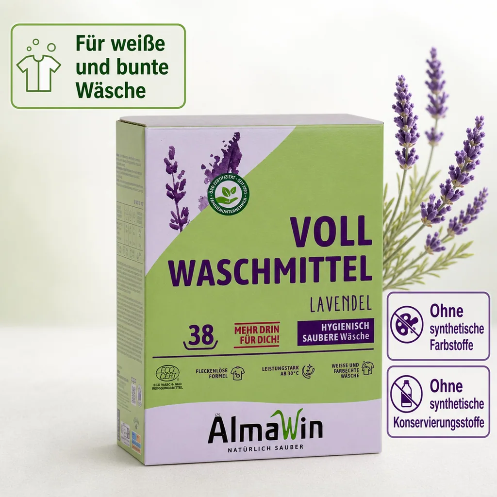 ALMAWIN Vollwaschmittel 2kg 36 Waschgänge