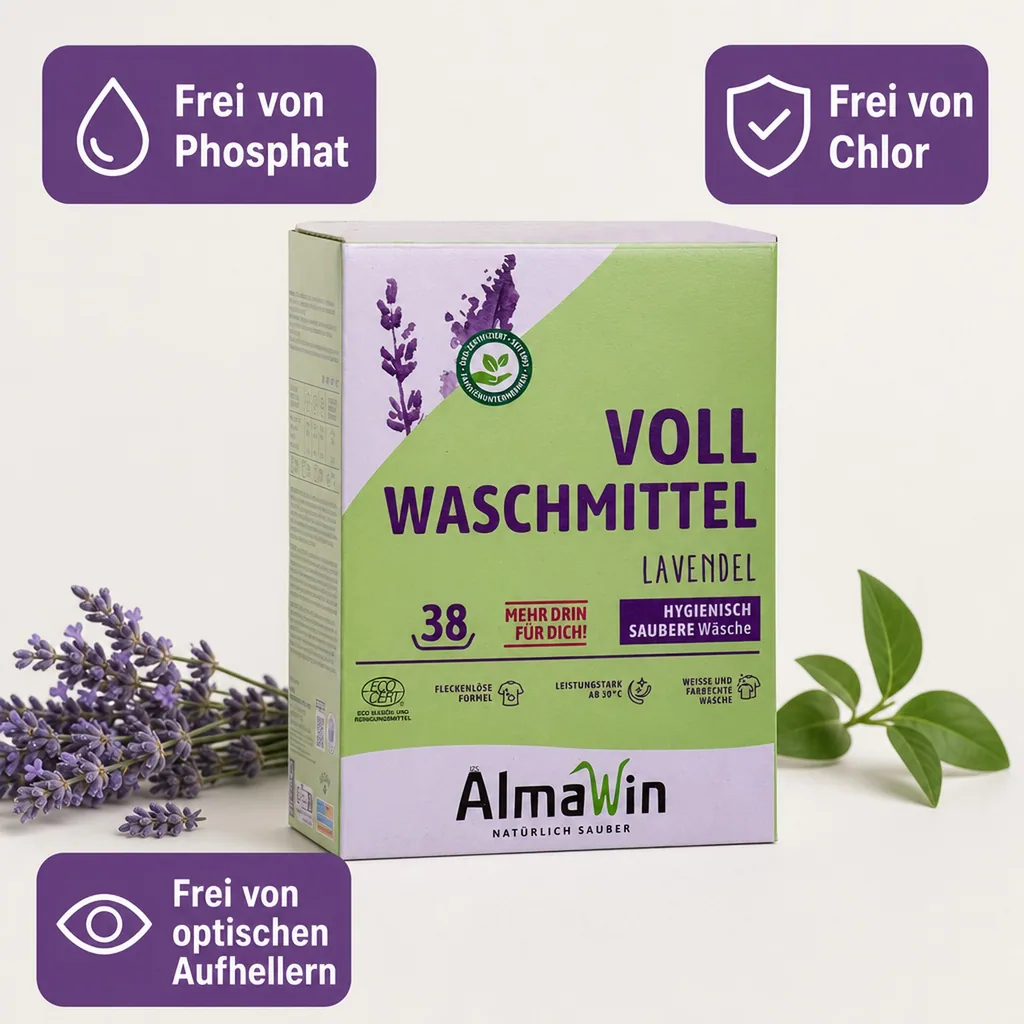 ALMAWIN Vollwaschmittel 2kg 36 Waschgänge