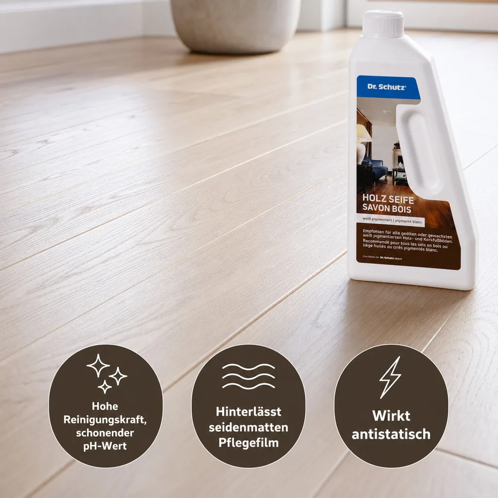DR. SCHUTZ Holz Seife 750ml Reiniger weiß für geölt-gewachste Holz- und Korkböden