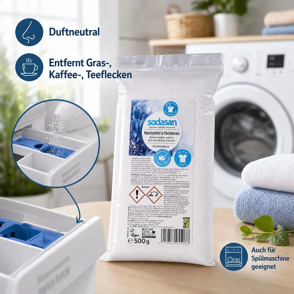 SODASAN Bleichmittel & Fleckensalz 500 g PE-Nachfüllbeutel