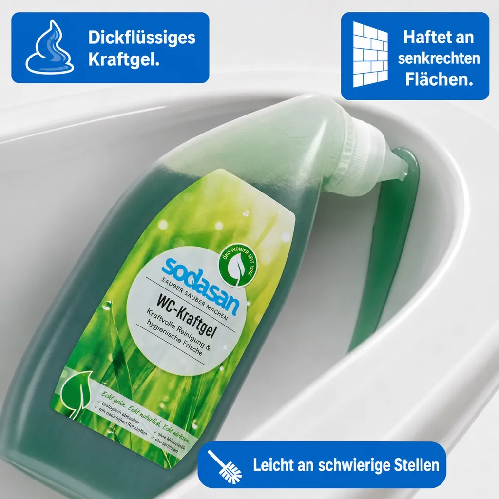 SODASAN WC Reiniger Kraftgel 750 ml in der Schräghalsflasche