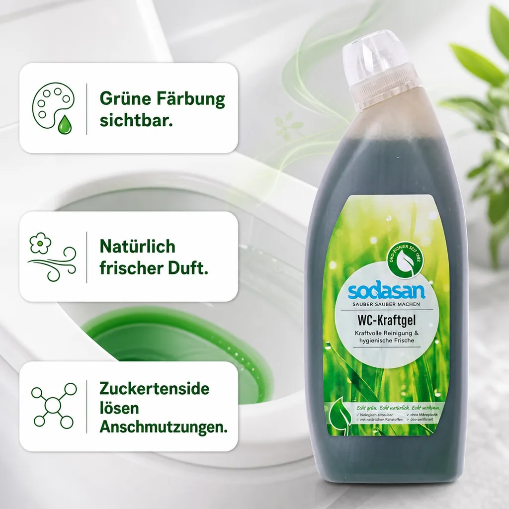 SODASAN WC Reiniger Kraftgel 750 ml in der Schräghalsflasche