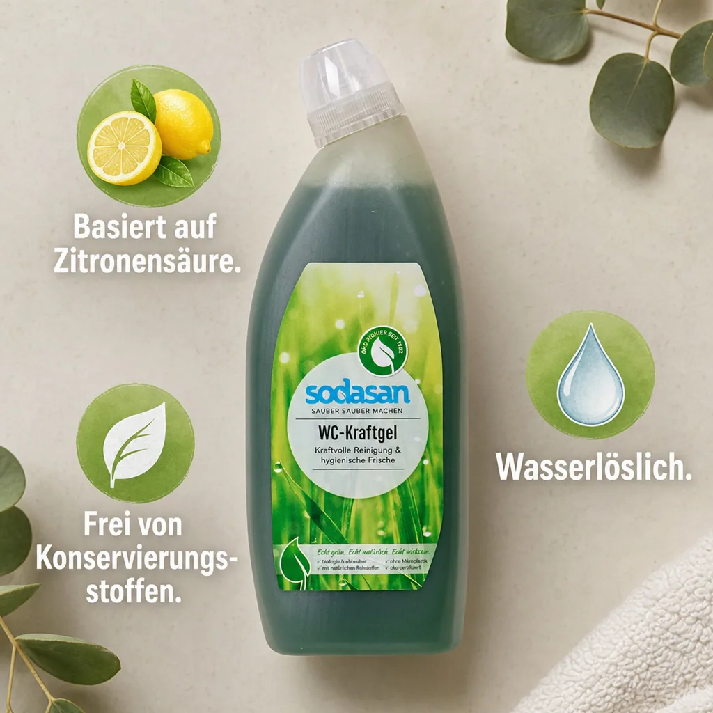 SODASAN WC Reiniger Kraftgel 750 ml in der Schräghalsflasche