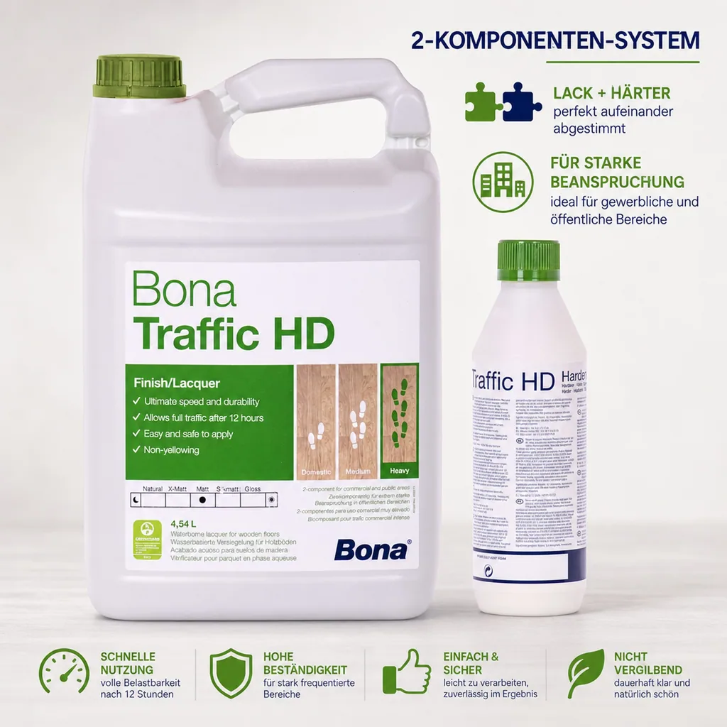 BONA TRAFFIC HD matt 2K 4,95 Liter 4,5 L + 0,45 HD Härter