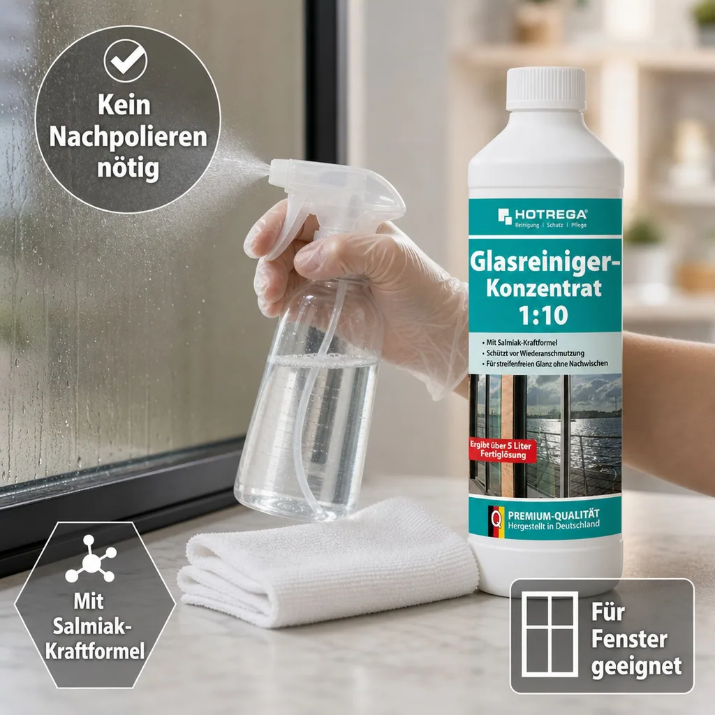 HOTREGA Glasreiniger Konzentrat 1:10 - 500 ml