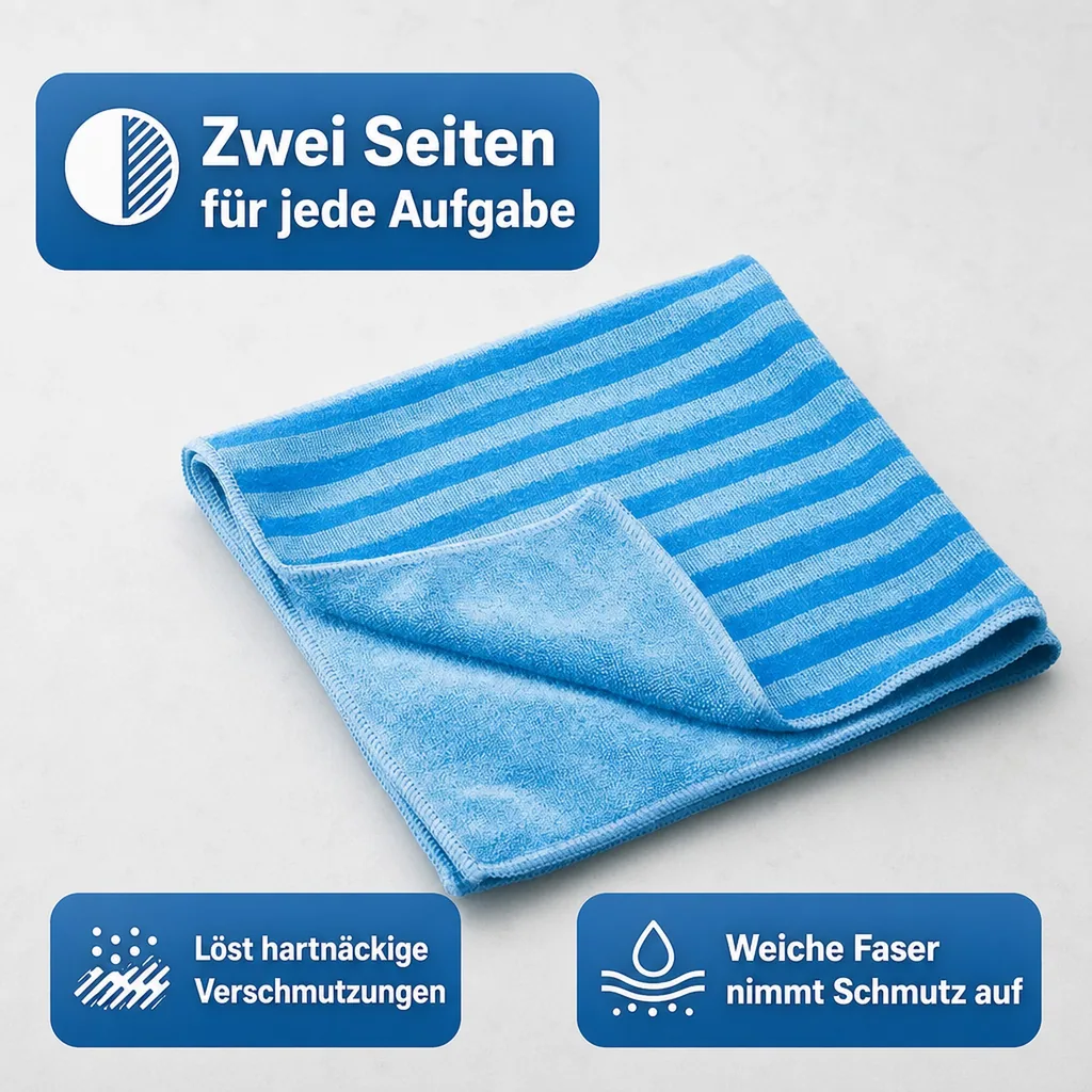 MEGA Clean Borstentuch 40 x 40cm blau 10 Stück Packung