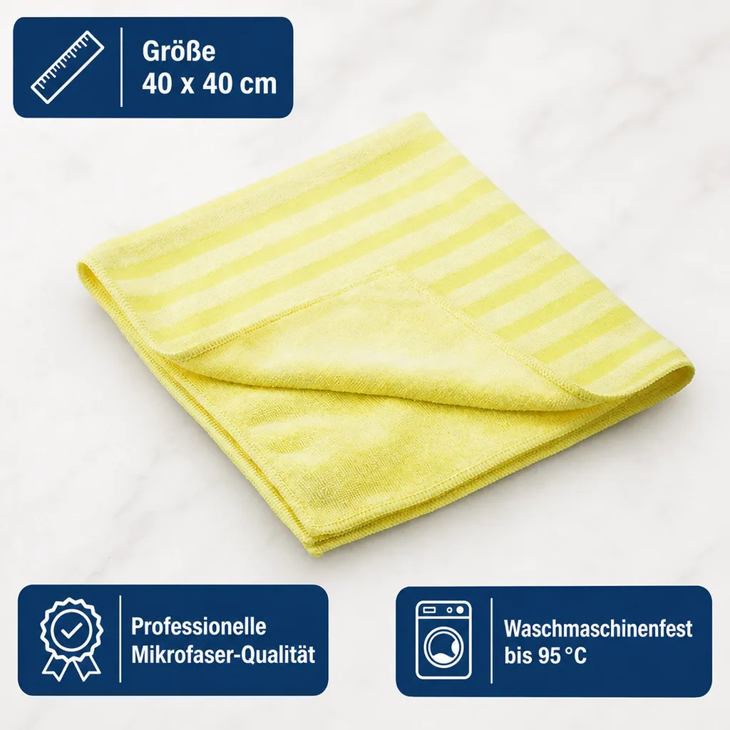 MEGA Clean Borstentuch 40 x 40cm gelb 10 Stück Packung
