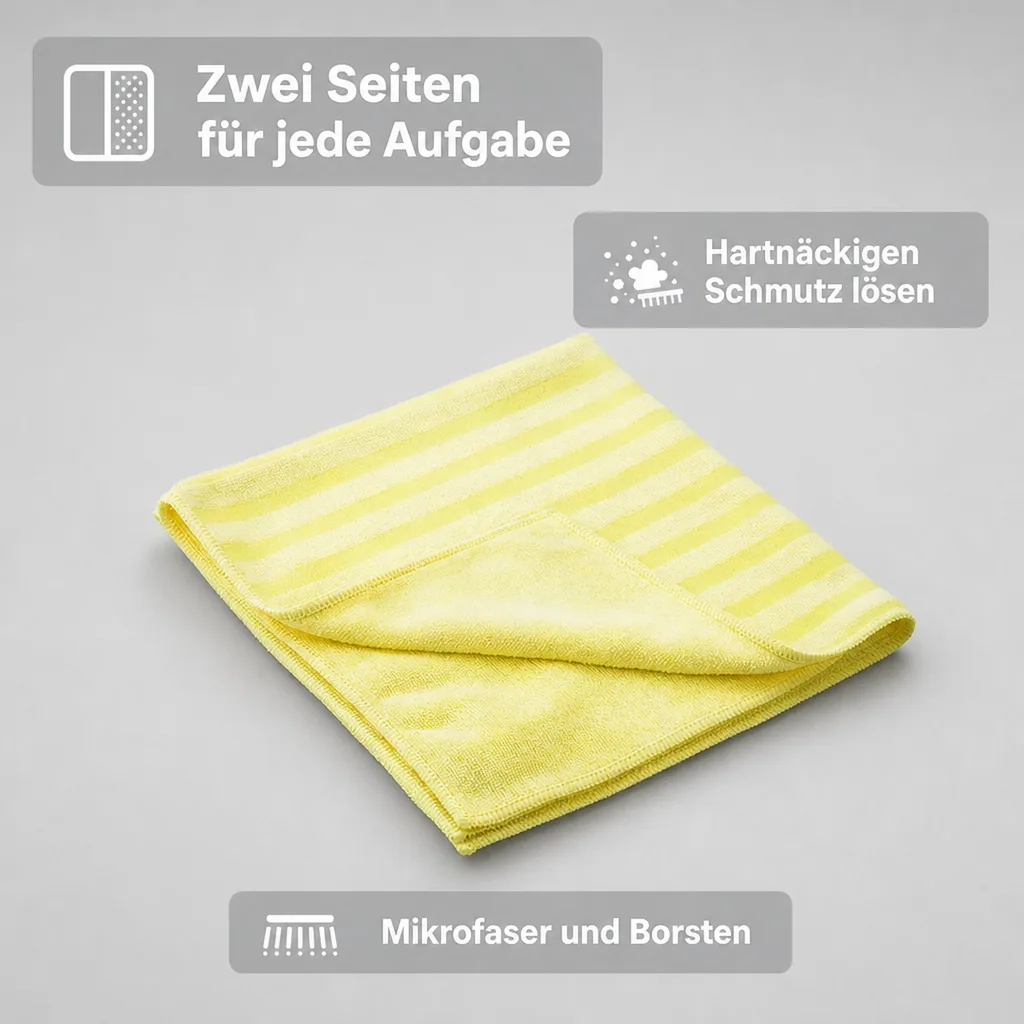 MEGA Clean Borstentuch 40 x 40cm gelb 10 Stück Packung