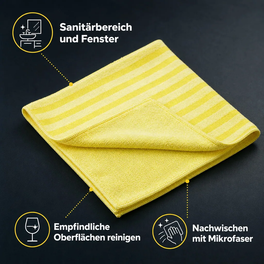 MEGA Clean Borstentuch 40 x 40cm gelb 10 Stück Packung