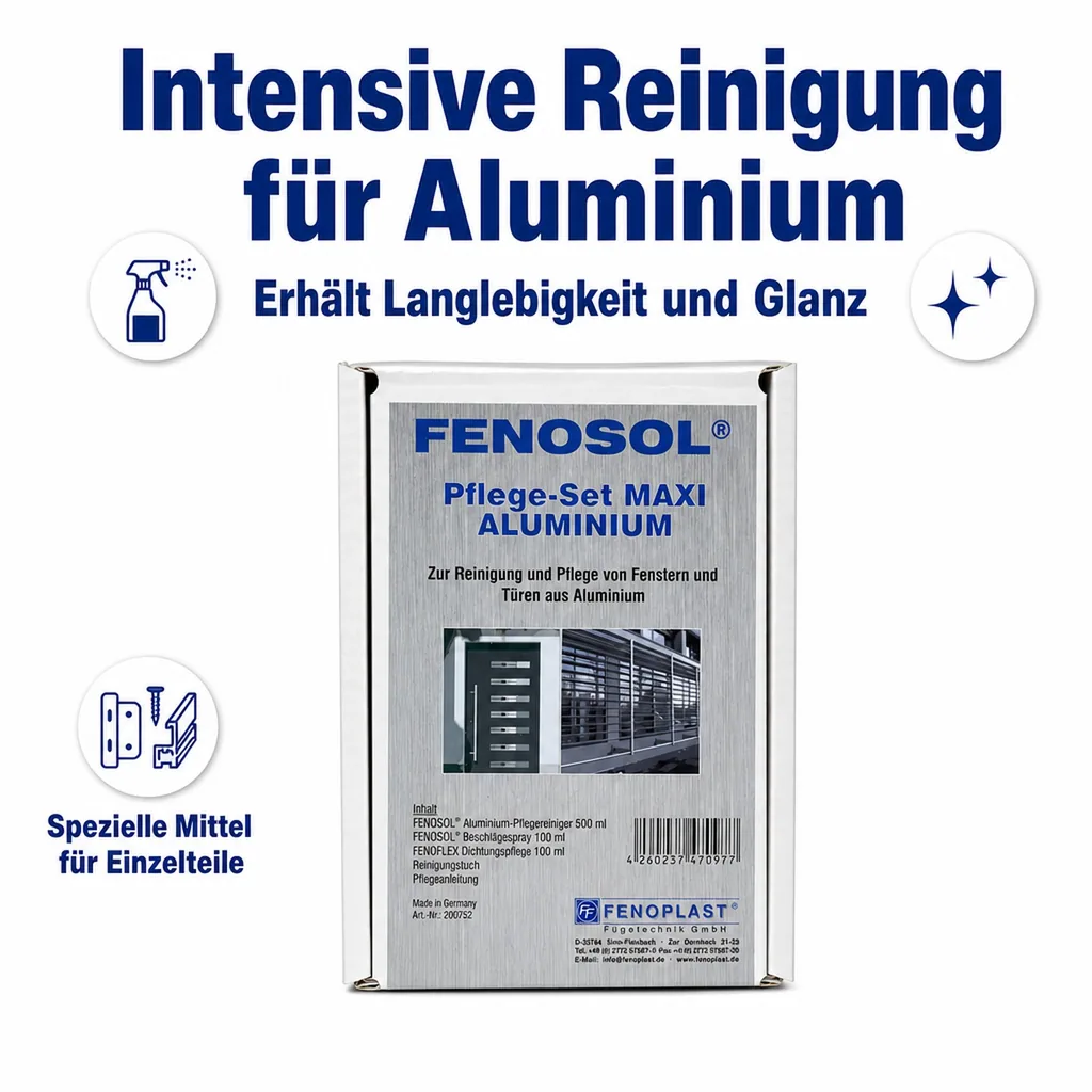 FENOPLAST Fenosol Pflege-Set Aluminium MAXI
