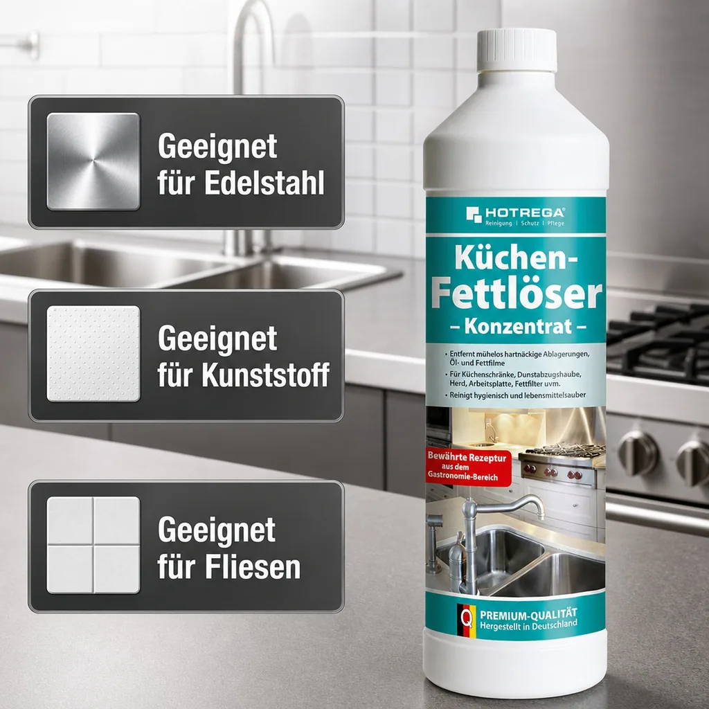 HOTREGA Küchen Fettlöser 1 Liter Flasche Konzentrat