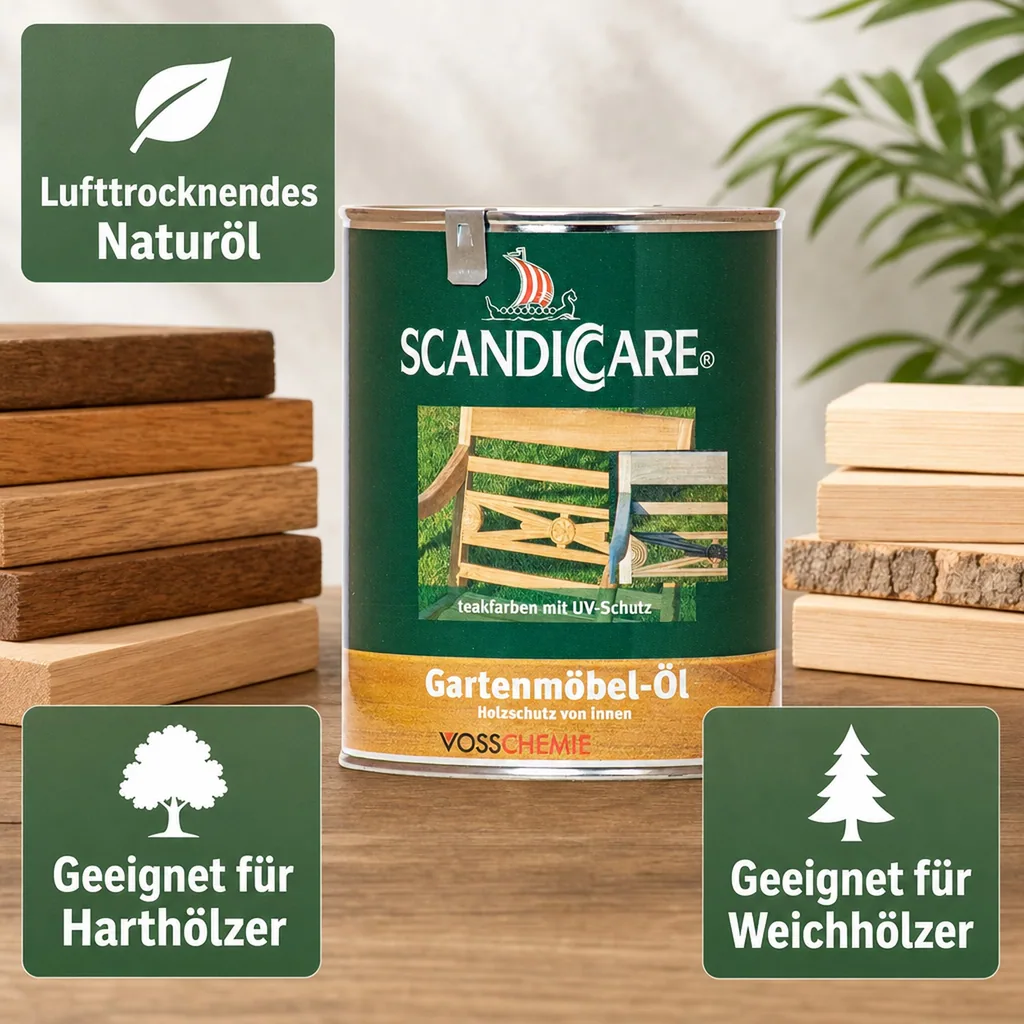 SC SCANDICCARE Gartenmöbelöl 1 Liter mit UV-Schutz