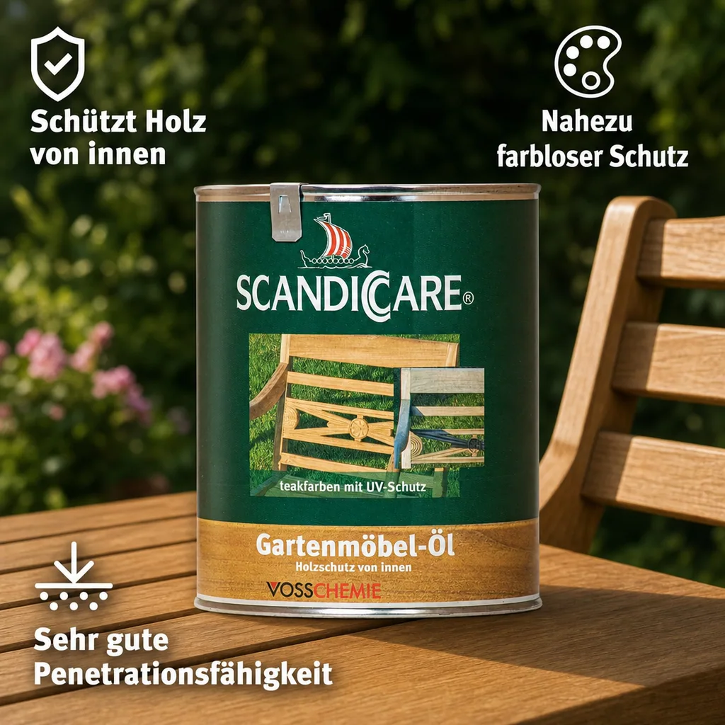 SC SCANDICCARE Gartenmöbelöl 1 Liter mit UV-Schutz