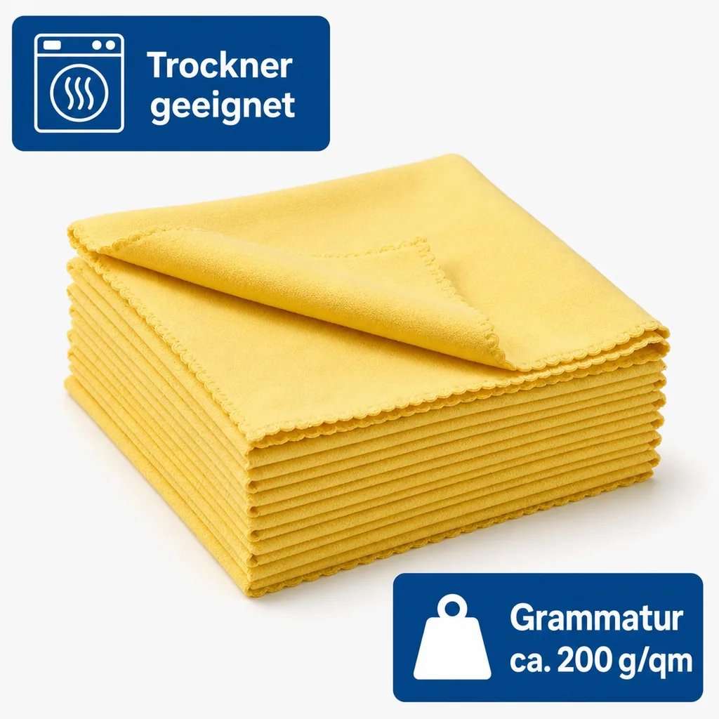 MEGA Clean Softtuch 40 x 40 cm gelb 10 Stück Packung