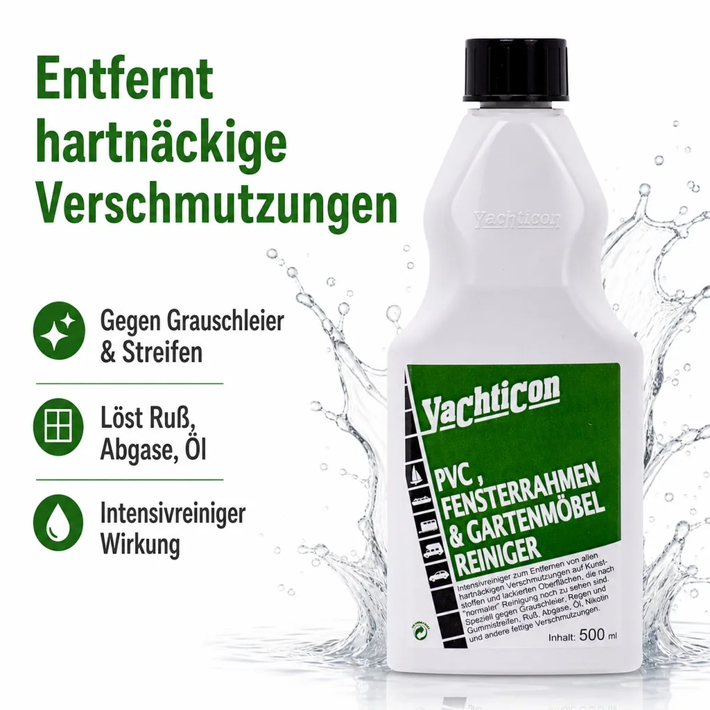 YACHTICON PVC Fensterrahmen & Gartenmöbel Reiniger 500 ml
