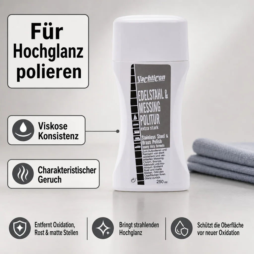 YACHTICON Edelstahl + Messing Politur 250 ml extra stark