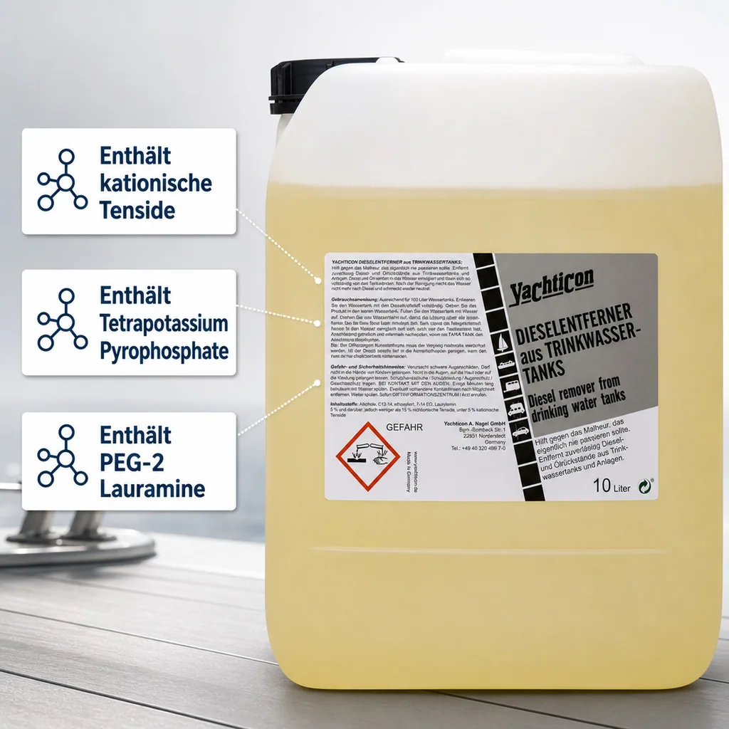 YACHTICON Dieselentferner 10 Liter für Trinkwassertanks