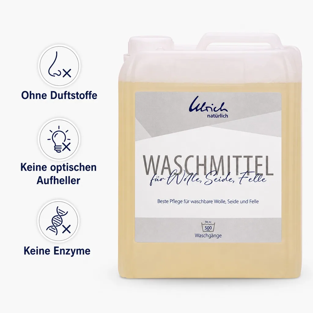 ULRICH natürlich Waschmittel für Wolle, Seide und Felle 5 Liter flüssig mit Lanolin