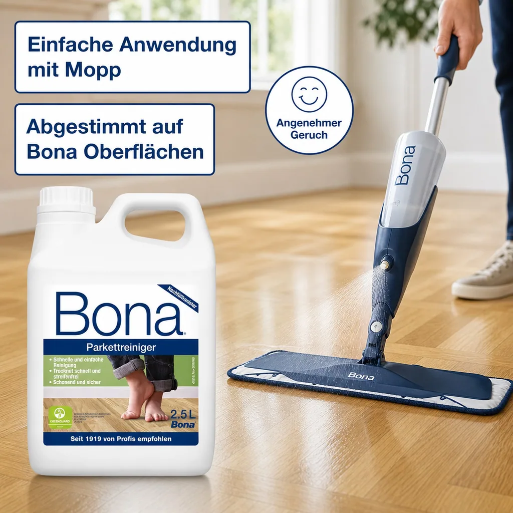 BONA Reiniger 2,5 Liter für Parkett- & Holzboden NF-Kanister f. Spray Mopp