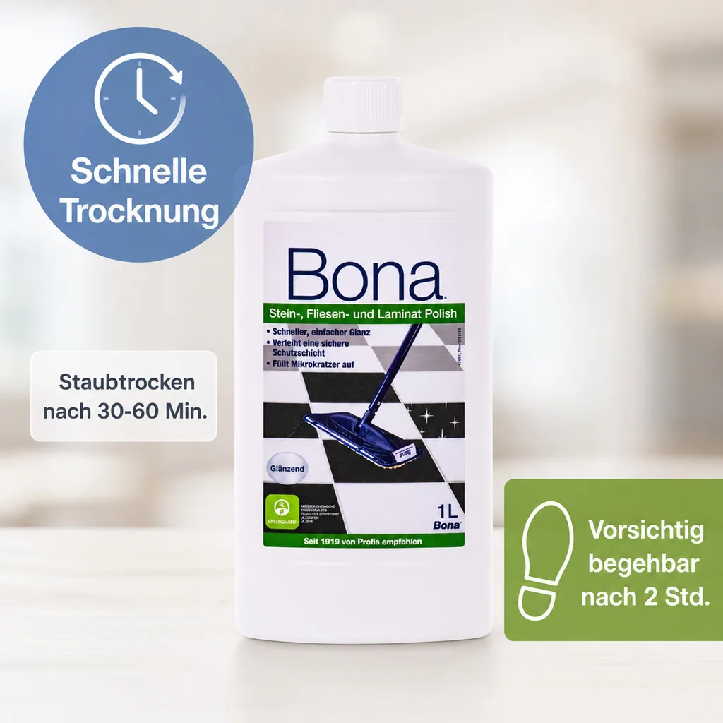 BONA Polish 1 Liter für Fliesen, Stein und Laminat glänzend gloss