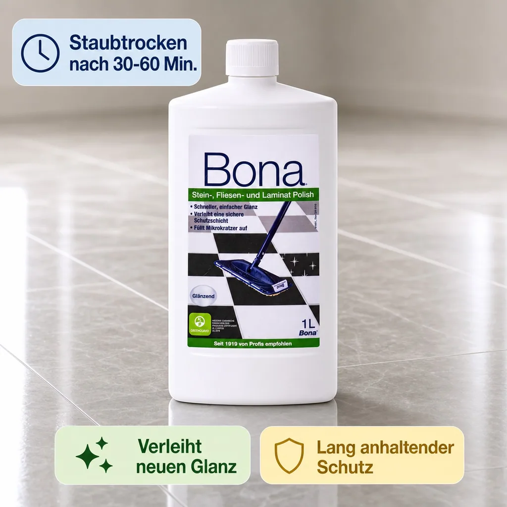 BONA Polish 1 Liter für Fliesen, Stein und Laminat glänzend gloss