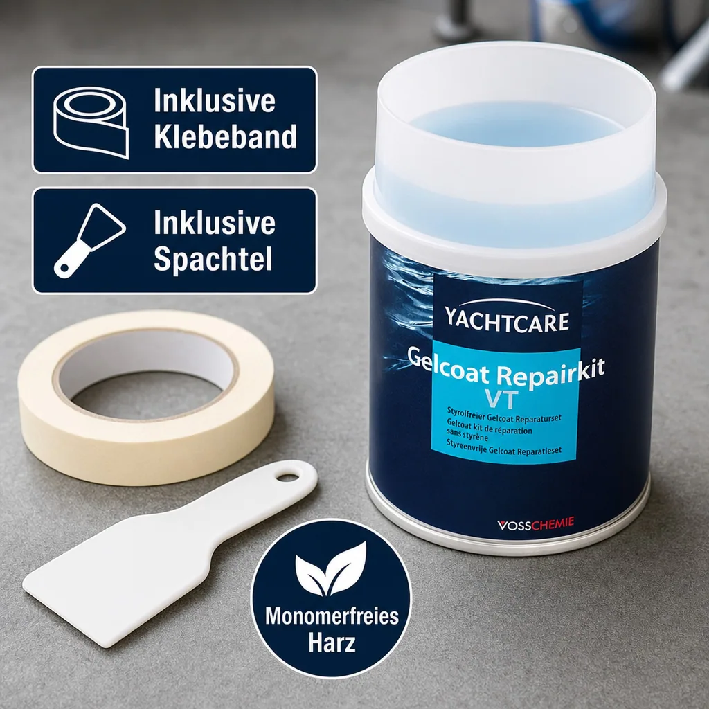 YACHTCARE Gelcoat VT Repair Kit RAL 9001 cremeweiß 200 g