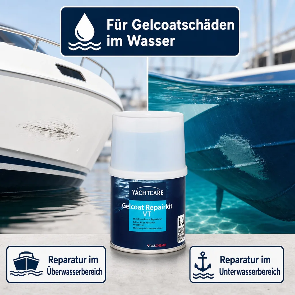 YACHTCARE Gelcoat VT Repair Kit RAL 9010 reinweiß 200 g