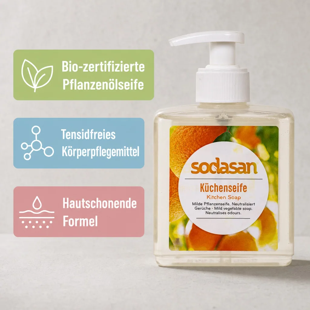 SODASAN Küchenseife 300 ml neutralisiert Gerüche