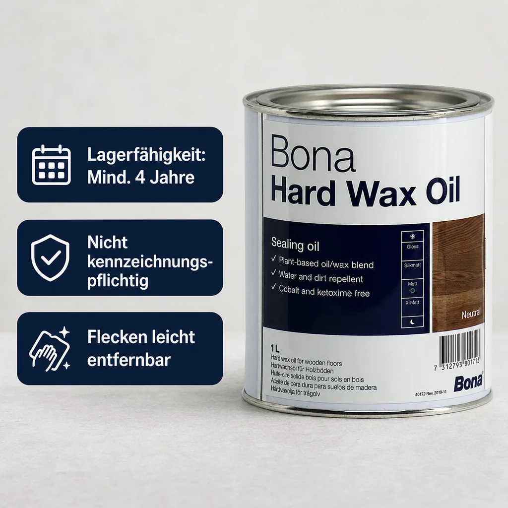 BONA Hardwax Oil matt 1 Liter für Holzböden im Innenbereich