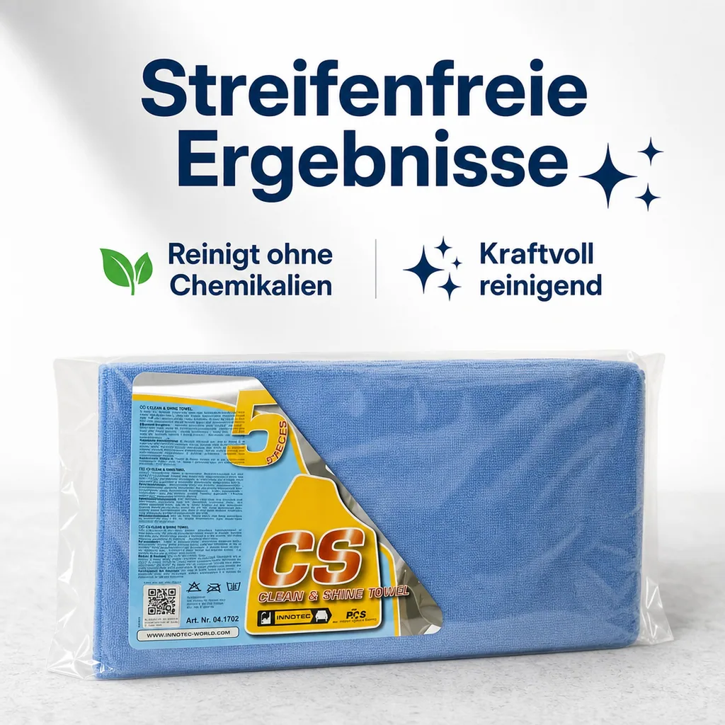INNOTEC Clean and Shine Towels blau Poliertuch 5 Stck Packung